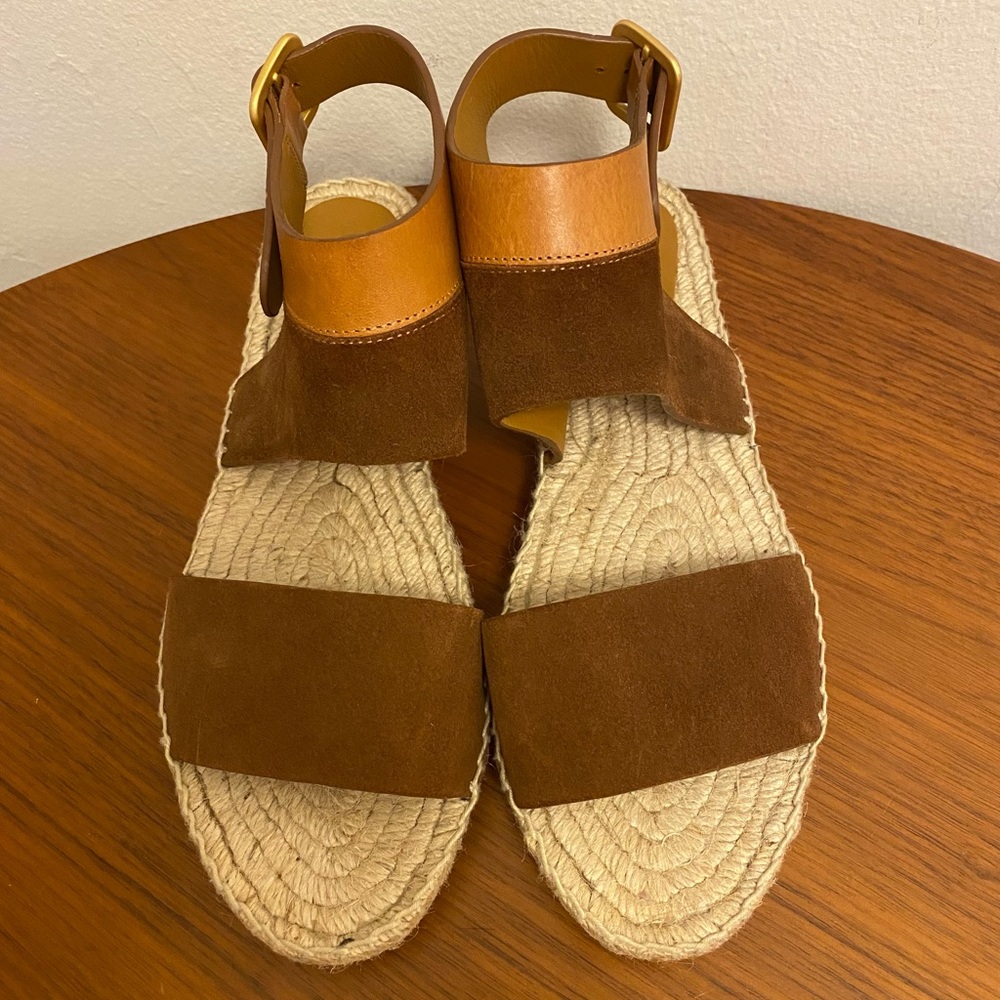 Chloe Suede and Leather Espadrilles